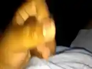 TXCB Stroking uncut cock