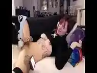 Tattoo lady use sex toy masturbate