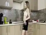 Teaser Stepsisters anal rough fucked in the kitchen by lucky brothers friend