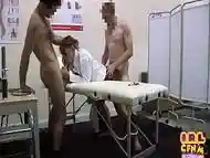 Teen in uniform gets 3some fucked in doctor office