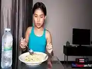 Tiny Thai amateur teen girlfriend Namtam homemade dinner and fucked