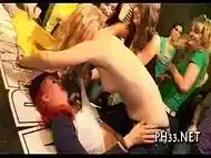 Tons of blond ladies engulfing dicks