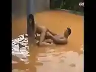 Village Jock And Babe Outdoor Fuck In The Rain In Public Hot