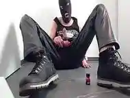 Wank leather boots pp cum