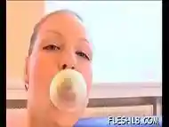 Young amateur shakes love bubbles and screams while enduring hardcore