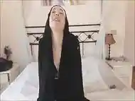 a nun unleashed. With fantastic tits but really vulgar