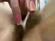 big clit rubbing closeup masturbation amateur hairy pussy cumming