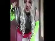 bisexual crossdressing sissy piss slut loves to swallow his pee and cum together