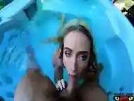 60 Fps Pool BLOWJOB FINISH cumshot Scarlet Chase