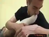 After lengthy toe licking horny teens in white socks fuck hard