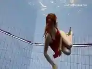 Ala underwater slut swims naked