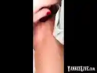 Asian girl records herself wanking with veg