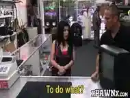 Attractive lady makes a sweet deal fucking the pawnbroker