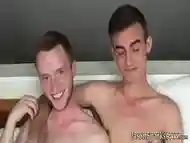 Bareback fucking and dick sucking with slim young twinks