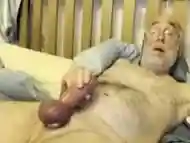 Bi Grandpa Plays With His Big Cock