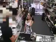 Big ass gal takes it from behind for money in pawnshop