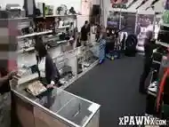 Big breasted MILF doggystyled in the pawnshop for cash