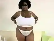 Black Milf play with her Giant Tits