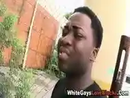 Black thug blows outdoors