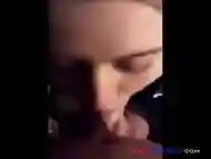 Blonde girl sucks like a pro an gets cum in mouth