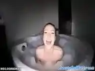 Busty babe pussyfucked in the bathtub