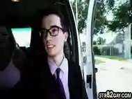 College str8 twink fucked by gay in pickup van outdoor