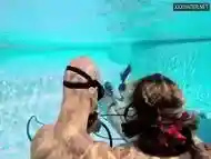 Eva Sasalka and Jason being watched underwater while fucking