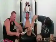 Gay man hanging from feet blowjob Gordon Bound & Tickle d