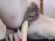 Girl play with hairy holes