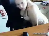 Hidden cam Girl humping chair and self tape pussy play