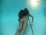 Hot underwater orgasm from Nora Shamndora with dildo