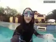 Hot underwater pool masturbation of Emi Serene