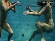 Hottest chicks swim nude underwater