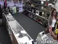 Hottie drives a hard bargain and fucks in the pawnshop