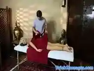 Inked MILF gets pussy slammed by masseur