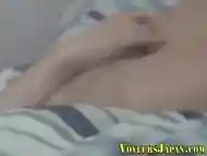 Japanese slut masturbates