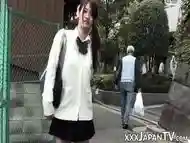 Mesmerizing Japanese schoolgirl has a vibrator in her pants