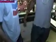 Pickup Nubian bottom fucked in public restaurant by white