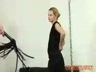 Sexy Blonde Stripped And Spanked