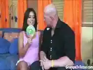 Slutty latina analized by bald guy after bj