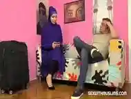 Sweet babe in hijab is used for sex