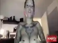 Tattooed Girl With Massive Tits Devours Cock