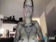 Tattooed Girl With Massive Tits Devours Cock