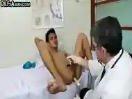 Tiny Asian twink banged by DILF doctor after medical exam