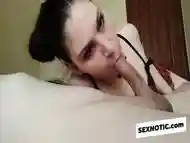 Young slut trudges off cock and gets cum down her throat