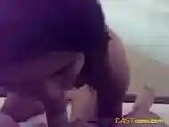 indonesian chick giving blowjob